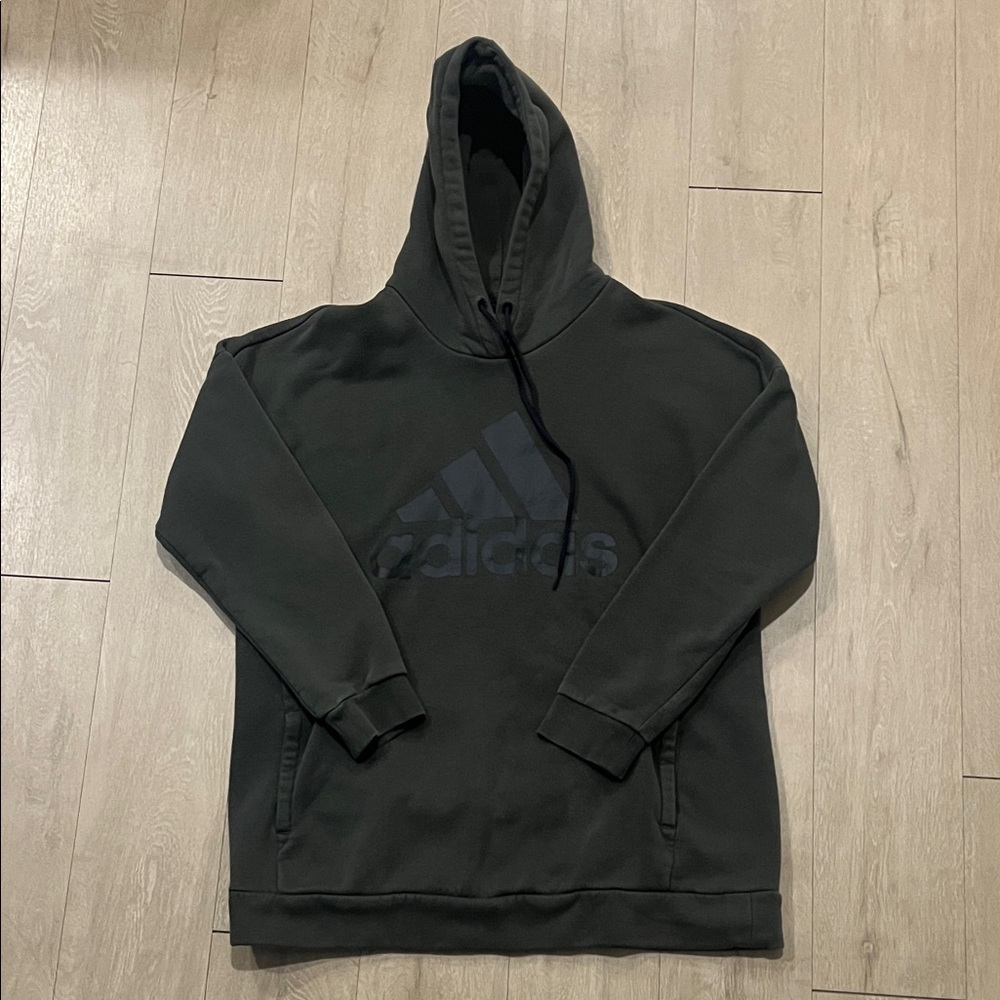 adidas Black Pullover Hoodie with Subtle Logo